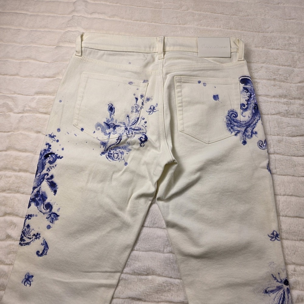 Ralph Lauren Purple Label Paisley Floral 160 Slim Denim Jeans Womens 29* $1990 - Picture 5 of 11